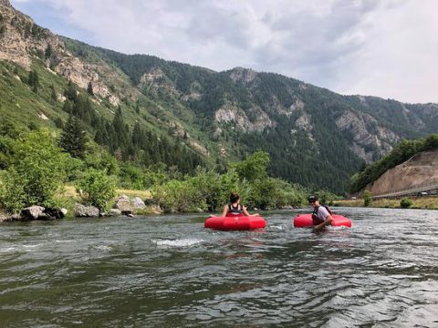 Floating a river near Salt Lake City Utah