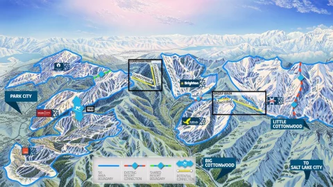 Map of Utah Ski resorts to ski in Utah. Best skiing in Utah.